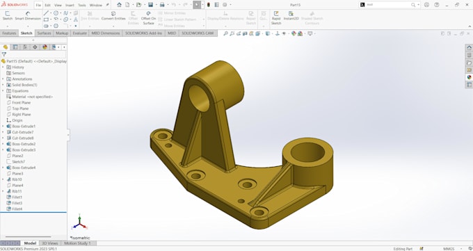 do professional 3d cad modeling in solidworks