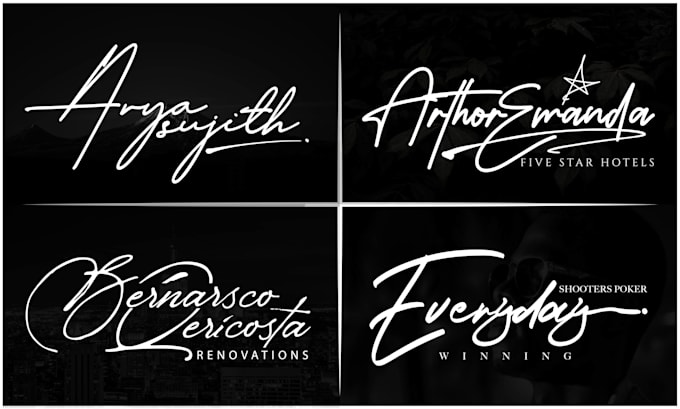 do handwritten, scripted, signature, calligraphy, cursive logo