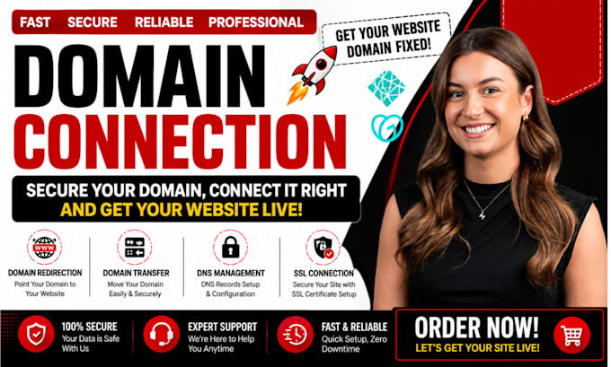 connect your domain, fix email records and  transfer domain