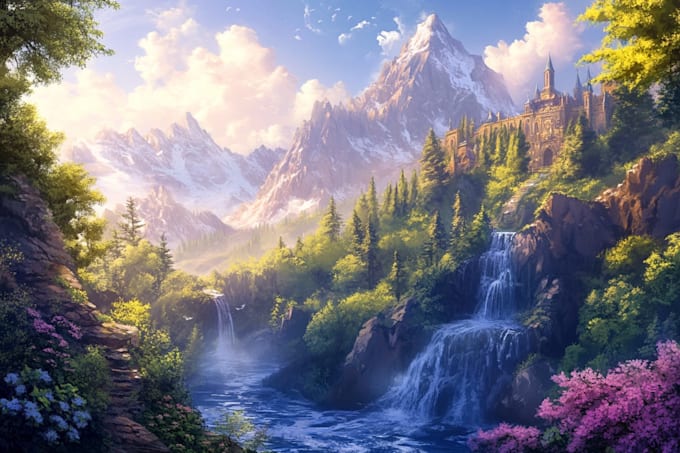 draw a natural landscape and background illustration