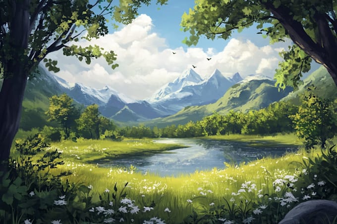 digitally paint fantasy landscape