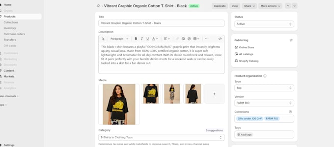 do shopify product upload and SEO