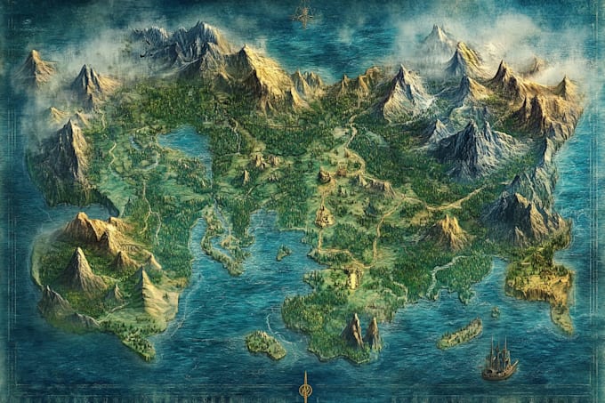 fantasy map illustration for map