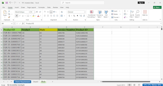 do excel data cleaning,  data formatting , merging and splitting of data