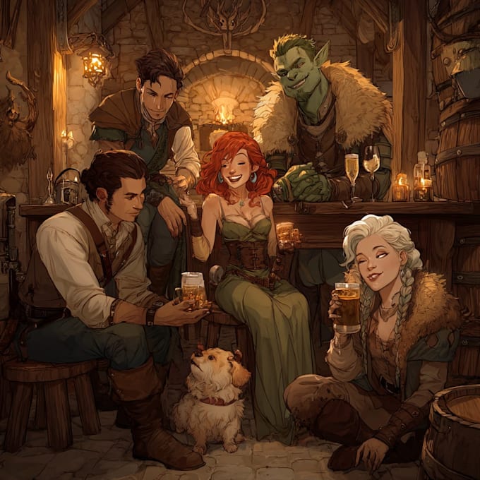desing your dnd group party illustration