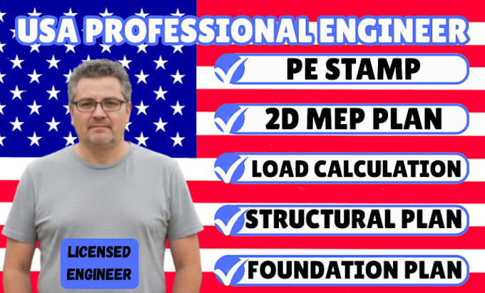 do 2d mep plan, structural plan load calculation for permit approval in ca,tx
