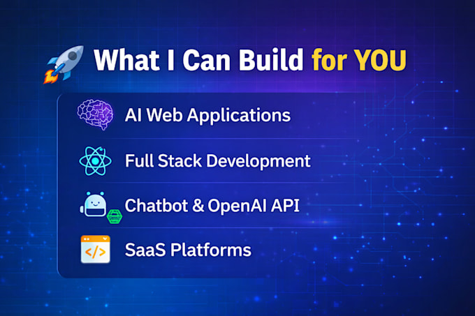 develop ai web application full stack website and custom software