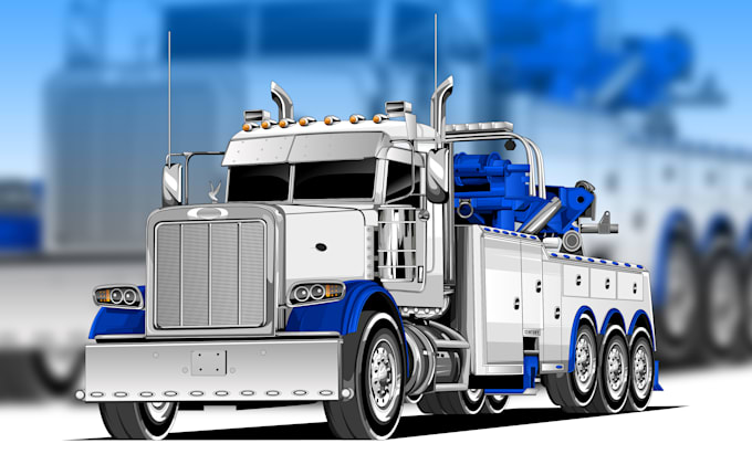 turn your truck photo into a detailed vector illustration