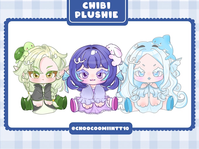 do chibi cute plushie for your character vtuber n streamer