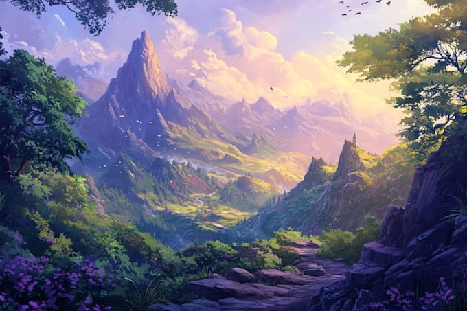 create fantasy landscape illustrations