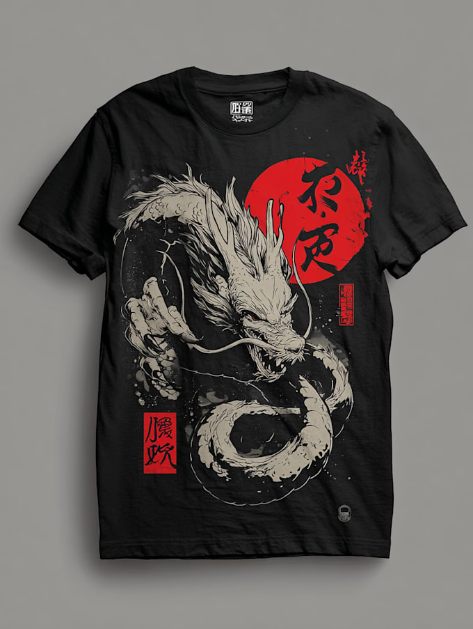 make a japanese t shirt illustration