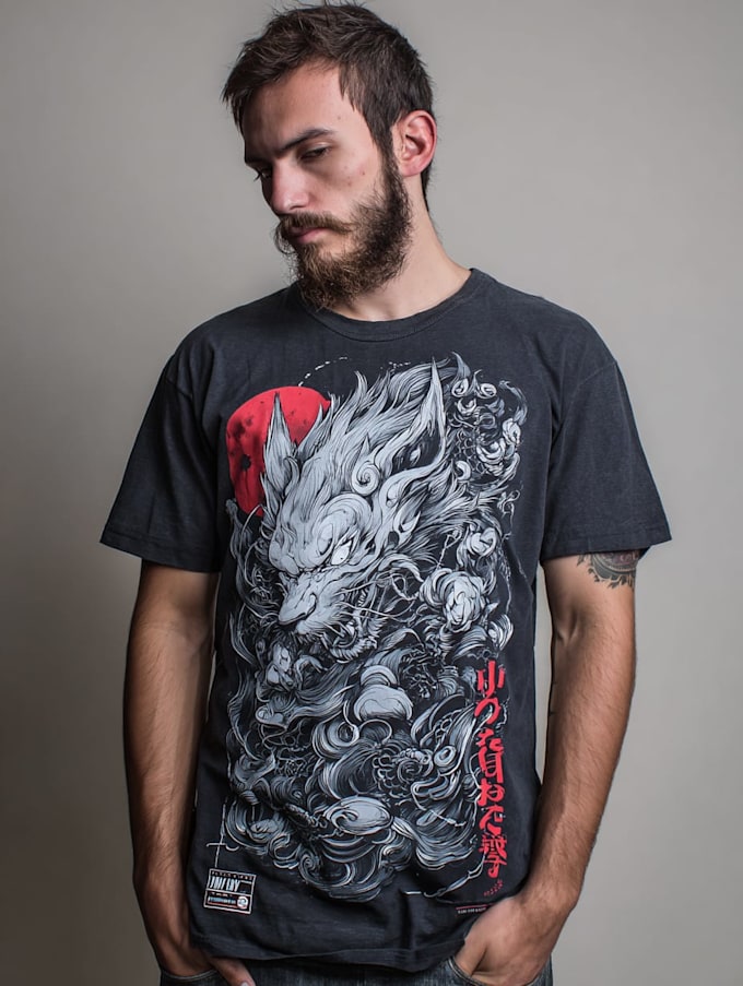 do a japanese t shirt illustration