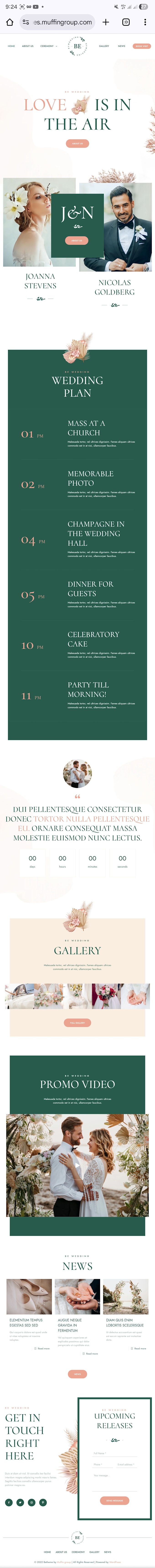develop wedding website design
