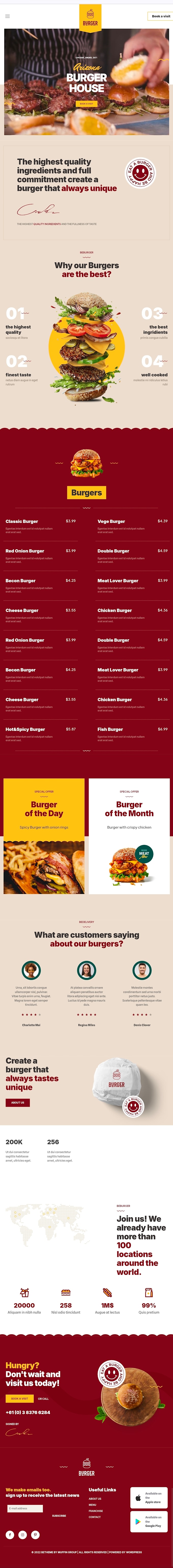 do pizza burger fastfood website design