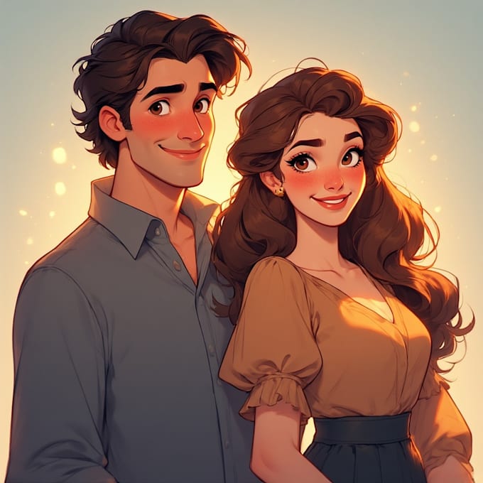 draw couple portrait illustration