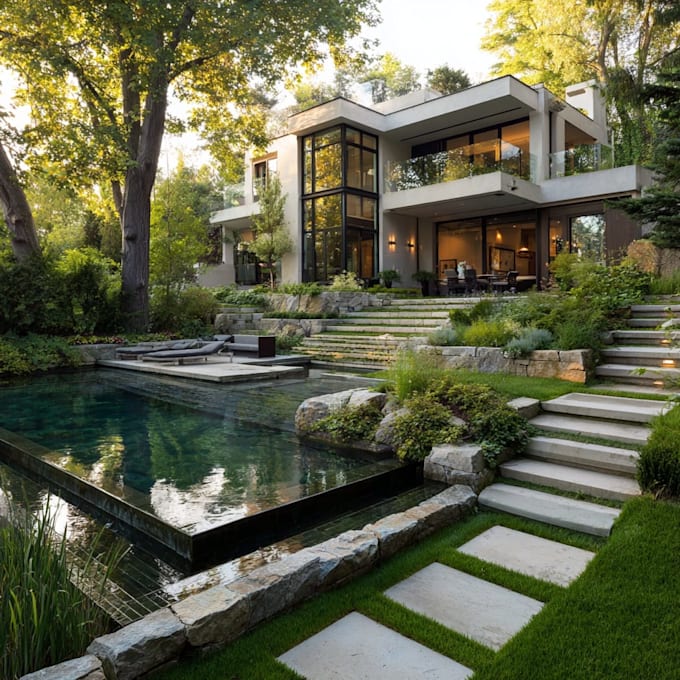 create photorealistic outdoor renders, landscape design