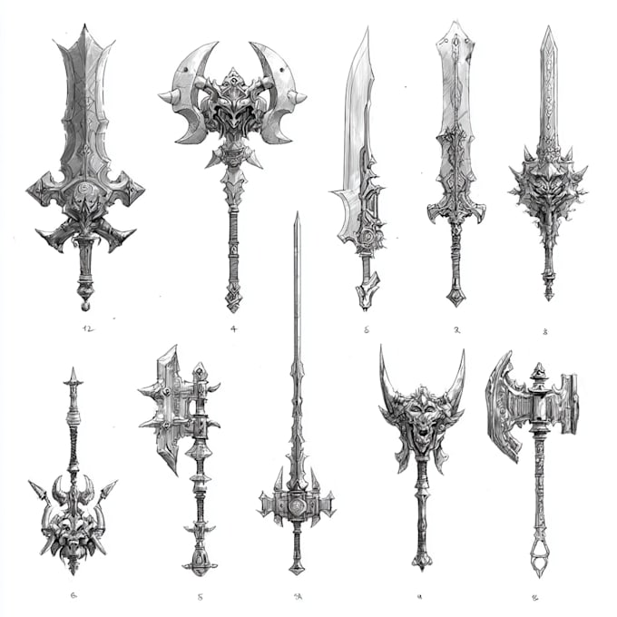 draw your prop or fantasy weapon designs