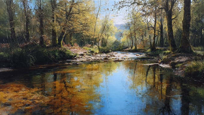 paint landscape in oil painting
