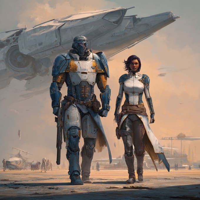 draw sci fi or fantasy concept art illustration characters