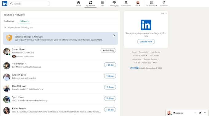 do link promotion with my 20k linkedin profile