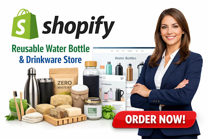 shopify reusable product water bottle drinkware ecommerce dropship website store