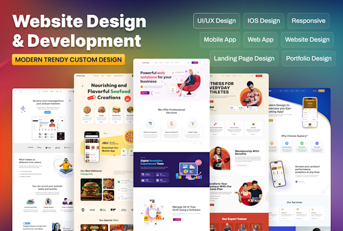do website development as full stack web developer, front end, backend developer