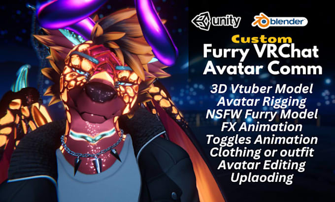 Create furry vrchat avatar commission, fursona vtuber model, nsfw vr ...