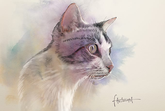 Draw realistic art portrait of your cat, dog or any pets by Fantuzura ...