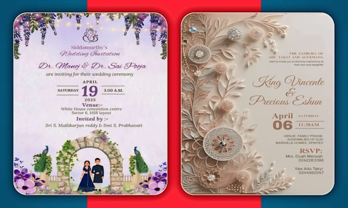 design professional wedding and event invitation cards