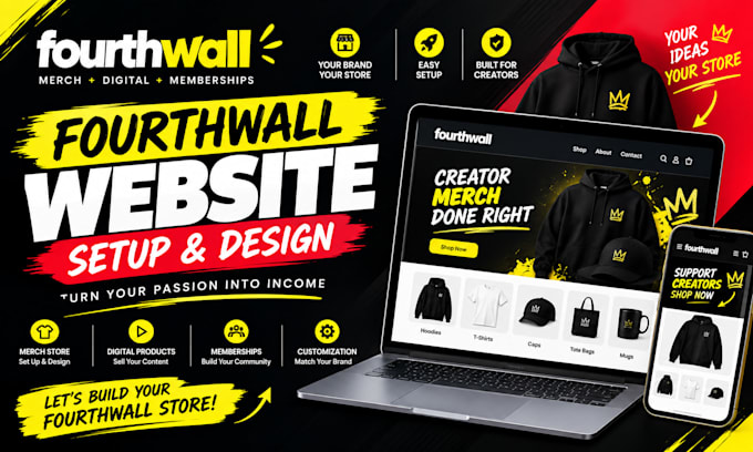 setup and design your fourthwall creator store and merch website