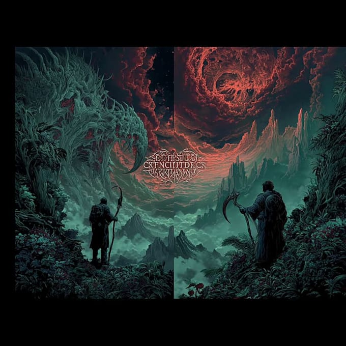 create gothic occult and psychological horror illustration