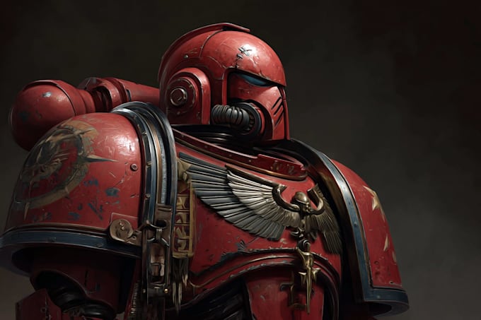 create warhammer 40k character art, grimdark illustrations