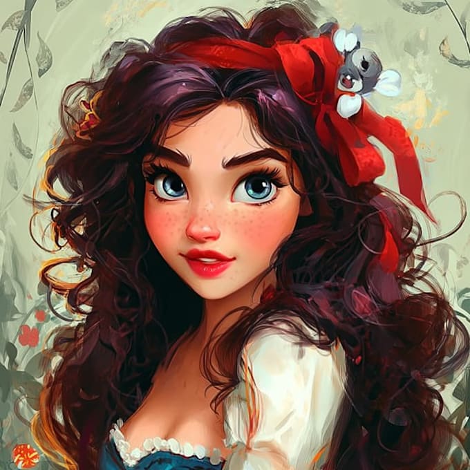 draw a disney cartoon portrait