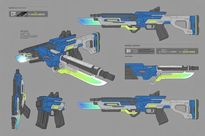 draw custom weapon gun, knife or itens, finished 2d concept