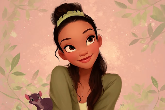 drawing a cartoon disney portrait