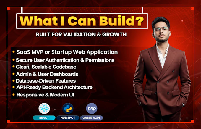 build a saas mvp or startup web app