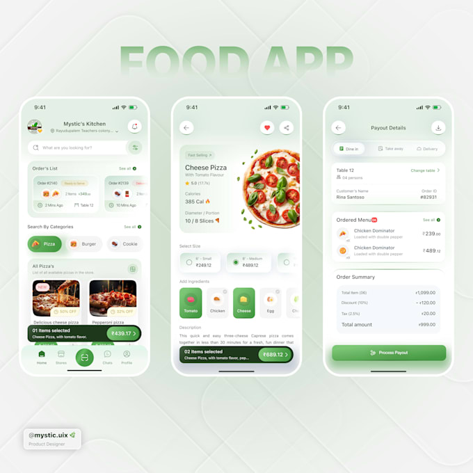 do food app UI design in figma