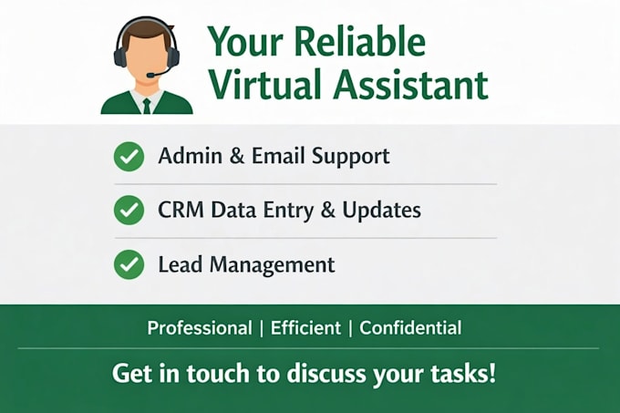be your virtual assistant for admin, email and CRM support