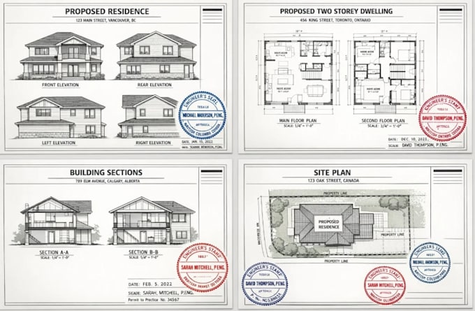 Prepare peng stamped architectural drawings for canadian cities by ...