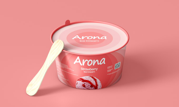 design premium ice cream packaging box or tub label