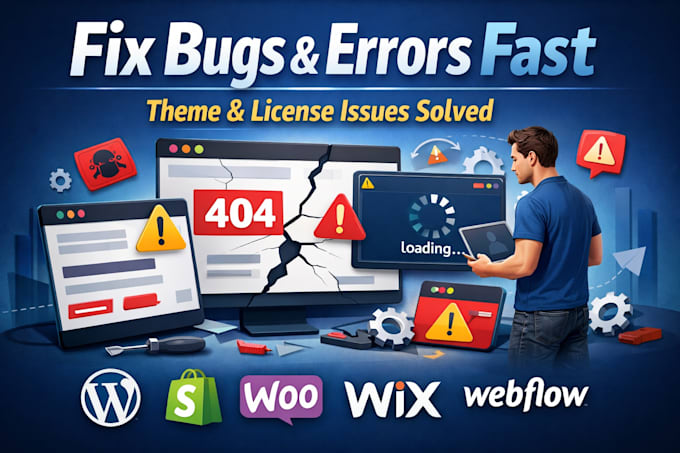 quick fix wordpress shopify woocommerce bugs errors theme license issue fixing