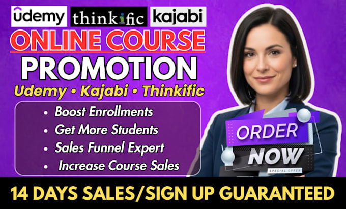 do online course promotion udemy course enrollment kajabi sales funnel