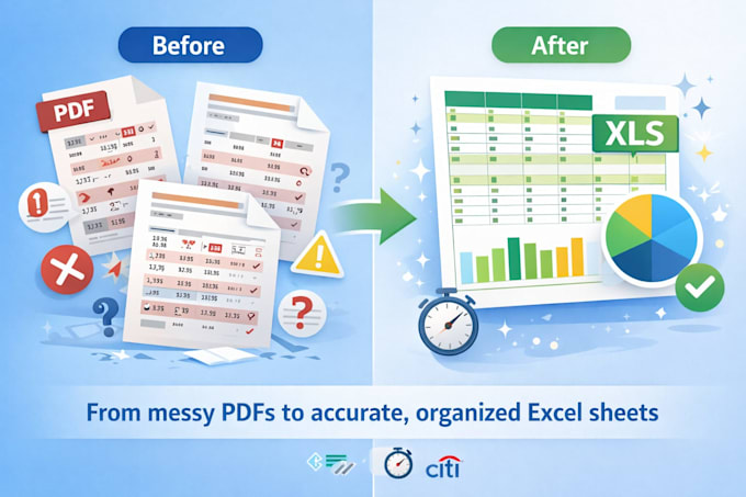 convert PDF or scanned docs or images to excel, CSV or google sheets
