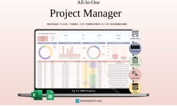 create custom excel spreadsheet, google sheet, and design etsy digital products
