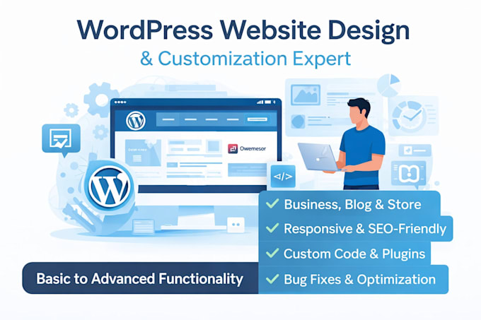 design and customize wordpress site from basic to advanced