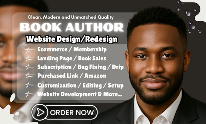 design author website, ebook website, business website, book author website