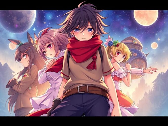 draw anime and game style characters art