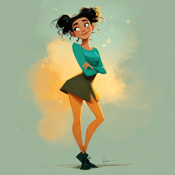 illustrate unique disney portrait painting
