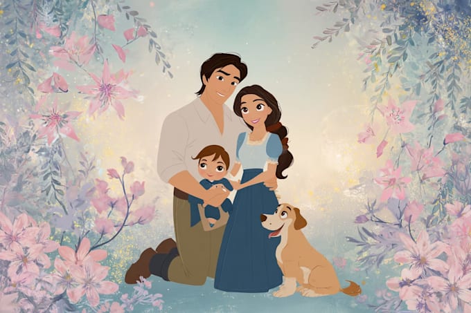 do a disney family portrait