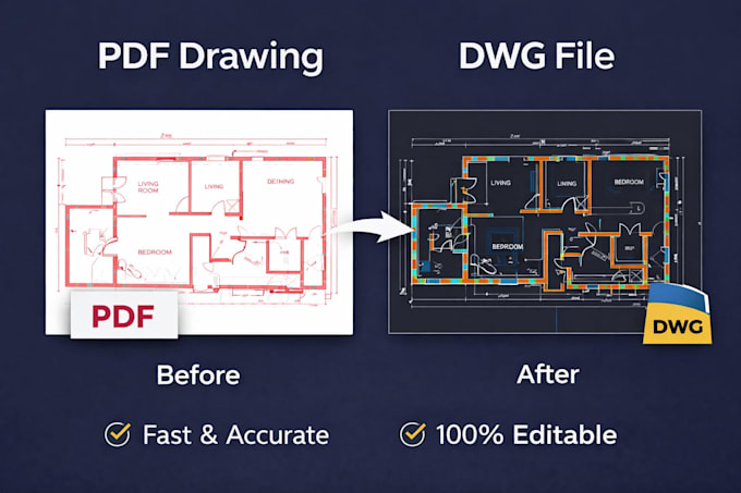 convert PDF drawings to editable autocad dwg file